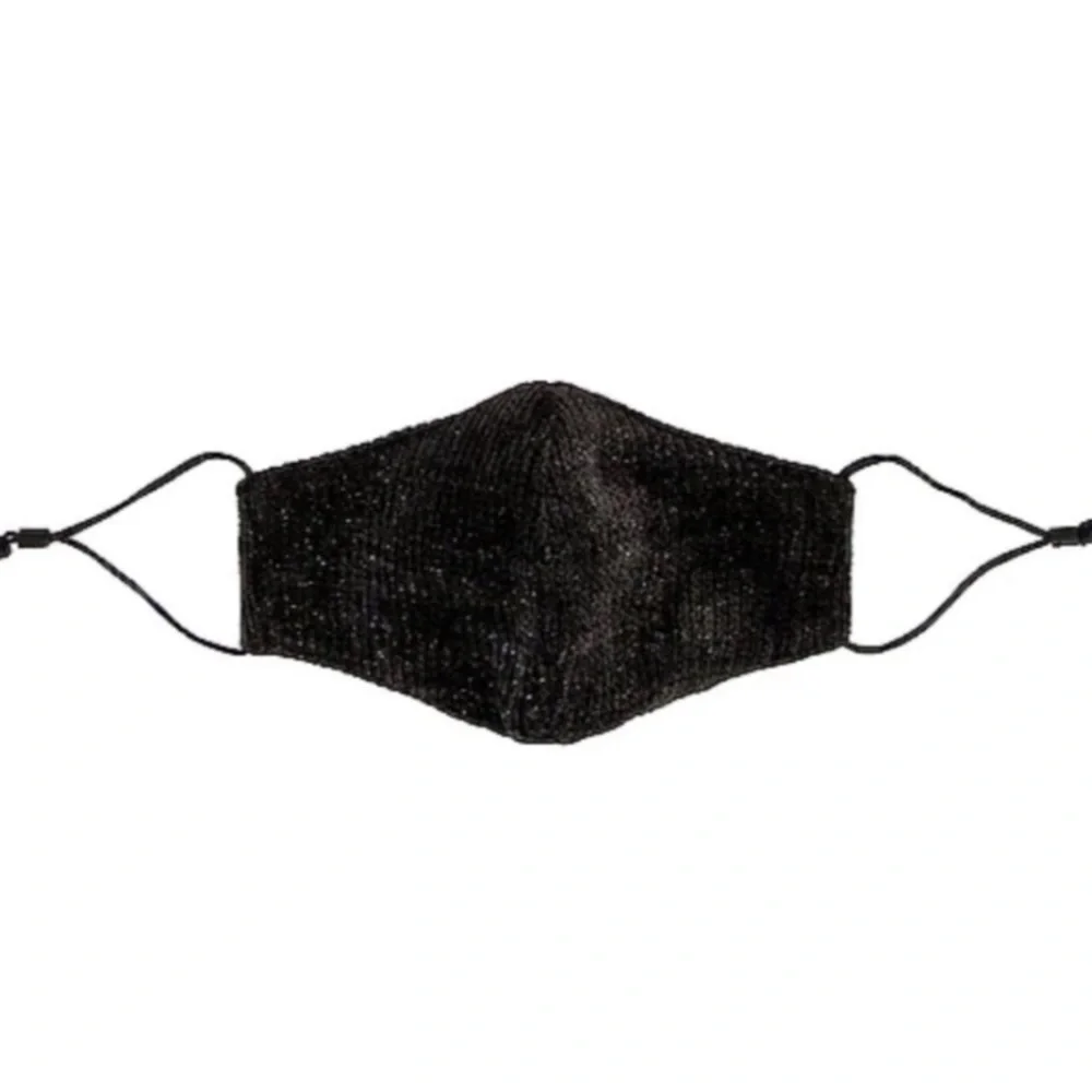 LELE SADOUGHI • Black Lurex Silver Luxury Face Mask
